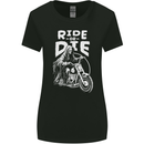 Ride to Die Grim Reaper Biker Bicycle Skull Womens Wider Cut T-Shirt Black
