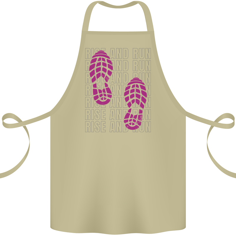 Rise & Run Running Cross Country Marathon Runner Cotton Apron 100% Organic Khaki