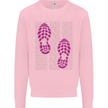Rise & Run Running Cross Country Marathon Runner Kids Sweatshirt Jumper Light Pink