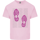 Rise & Run Running Cross Country Marathon Runner Kids T-Shirt Childrens Light Pink