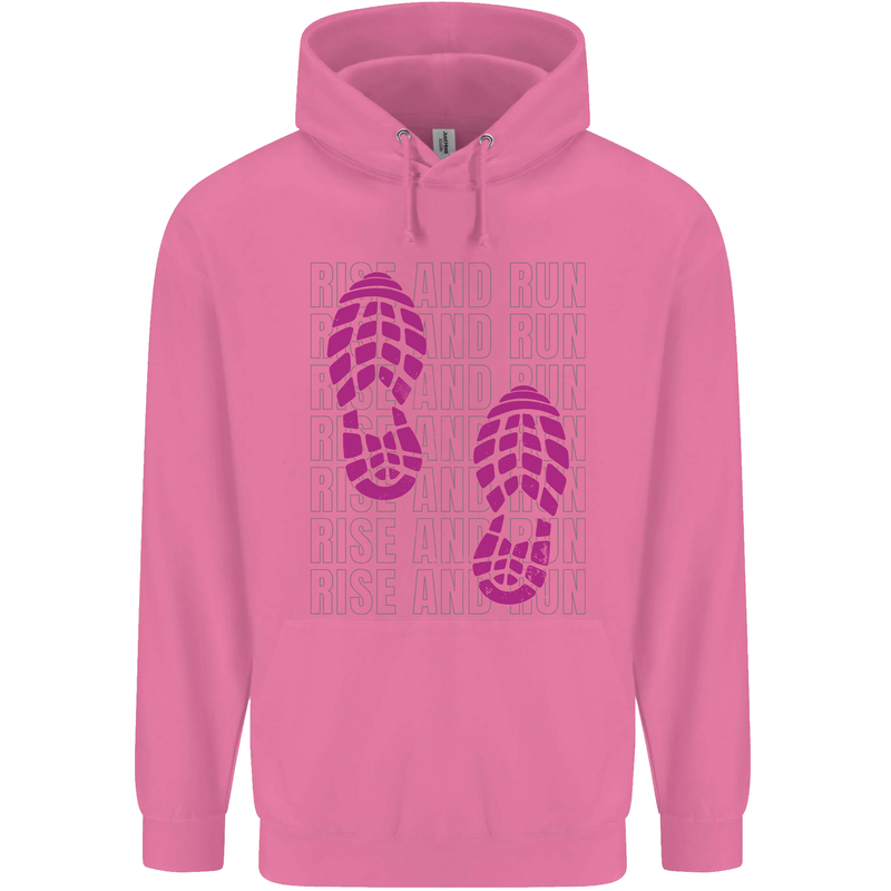 Rise & Run Running Cross Country Marathon Runner Mens 80% Cotton Hoodie Azelea