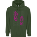 Rise & Run Running Cross Country Marathon Runner Mens 80% Cotton Hoodie Forest Green