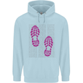 Rise & Run Running Cross Country Marathon Runner Mens 80% Cotton Hoodie Light Blue