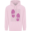 Rise & Run Running Cross Country Marathon Runner Mens 80% Cotton Hoodie Light Pink
