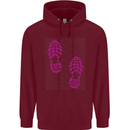 Rise & Run Running Cross Country Marathon Runner Mens 80% Cotton Hoodie Maroon