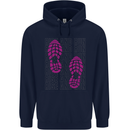 Rise & Run Running Cross Country Marathon Runner Mens 80% Cotton Hoodie Navy Blue