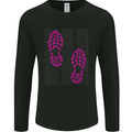 Rise & Run Running Cross Country Marathon Runner Mens Long Sleeve T-Shirt Black