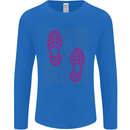 Rise & Run Running Cross Country Marathon Runner Mens Long Sleeve T-Shirt Royal Blue