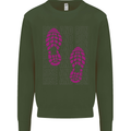 Rise & Run Running Cross Country Marathon Runner Mens Sweatshirt Jumper Forest Green