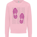 Rise & Run Running Cross Country Marathon Runner Mens Sweatshirt Jumper Light Pink