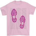 Rise & Run Running Cross Country Marathon Runner Mens T-Shirt 100% Cotton Light Pink
