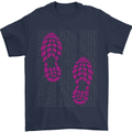Rise & Run Running Cross Country Marathon Runner Mens T-Shirt 100% Cotton Navy Blue