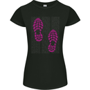 Rise & Run Running Cross Country Marathon Runner Womens Petite Cut T-Shirt Black