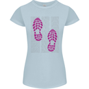 Rise & Run Running Cross Country Marathon Runner Womens Petite Cut T-Shirt Light Blue