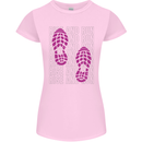 Rise & Run Running Cross Country Marathon Runner Womens Petite Cut T-Shirt Light Pink