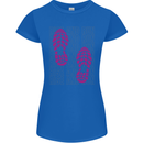 Rise & Run Running Cross Country Marathon Runner Womens Petite Cut T-Shirt Royal Blue