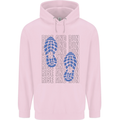Rise & Run Running Marathon Cross Country Runner Childrens Kids Hoodie Light Pink