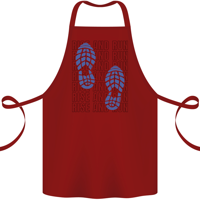 Rise & Run Running Marathon Cross Country Runner Cotton Apron 100% Organic Maroon