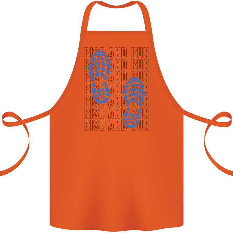 Rise & Run Running Marathon Cross Country Runner Cotton Apron 100% Organic Orange