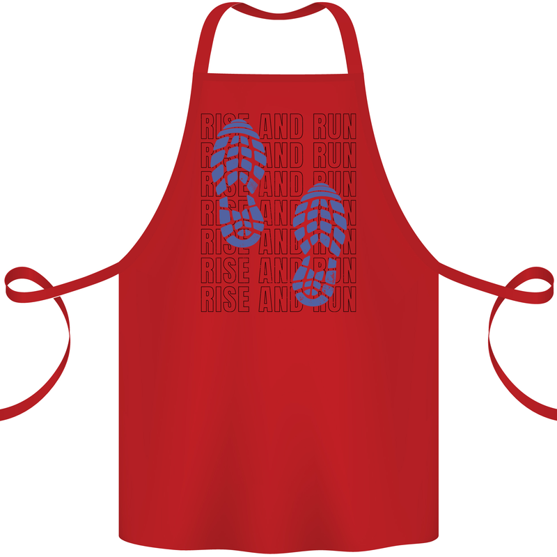 Rise & Run Running Marathon Cross Country Runner Cotton Apron 100% Organic Red