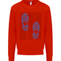 Rise & Run Running Marathon Cross Country Runner Kids Sweatshirt Jumper Bright Red