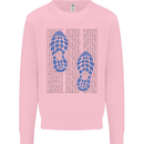 Rise & Run Running Marathon Cross Country Runner Kids Sweatshirt Jumper Light Pink