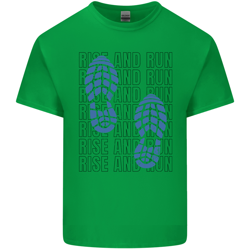 Rise & Run Running Marathon Cross Country Runner Kids T-Shirt Childrens Irish Green