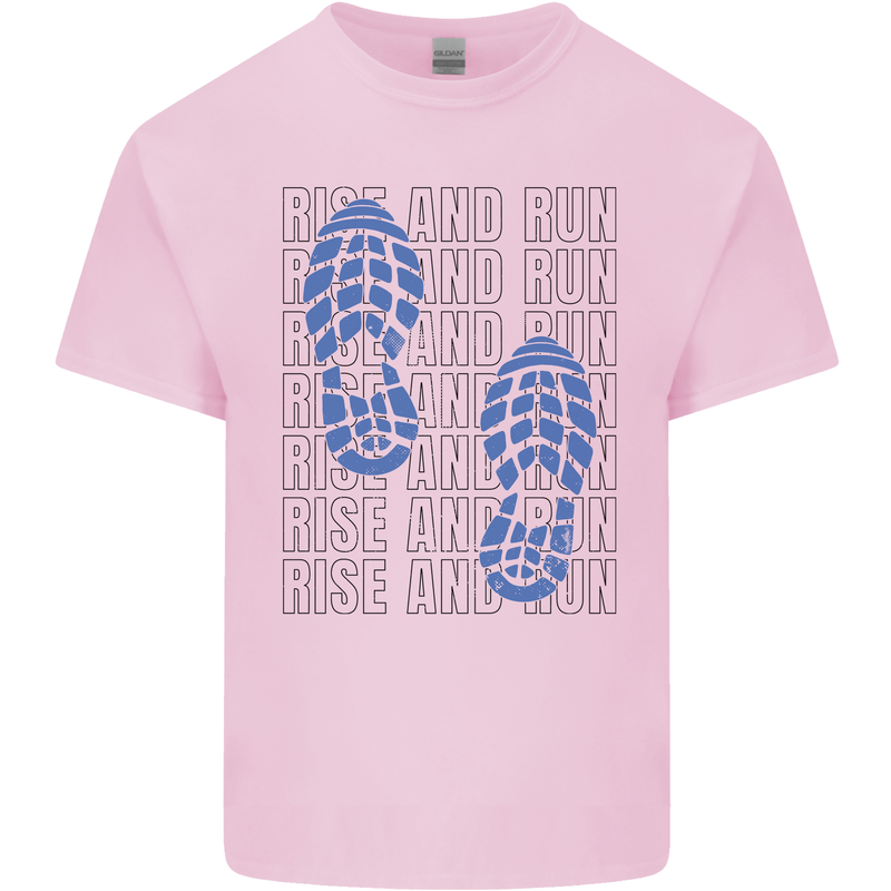Rise & Run Running Marathon Cross Country Runner Kids T-Shirt Childrens Light Pink