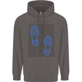 Rise & Run Running Marathon Cross Country Runner Mens 80% Cotton Hoodie Charcoal