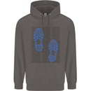 Rise & Run Running Marathon Cross Country Runner Mens 80% Cotton Hoodie Charcoal