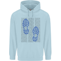 Rise & Run Running Marathon Cross Country Runner Mens 80% Cotton Hoodie Light Blue