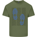 Rise & Run Running Marathon Cross Country Runner Mens Cotton T-Shirt Tee Top Military Green