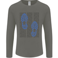 Rise & Run Running Marathon Cross Country Runner Mens Long Sleeve T-Shirt Charcoal