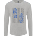 Rise & Run Running Marathon Cross Country Runner Mens Long Sleeve T-Shirt Sports Grey