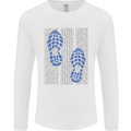 Rise & Run Running Marathon Cross Country Runner Mens Long Sleeve T-Shirt White