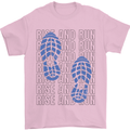 Rise & Run Running Marathon Cross Country Runner Mens T-Shirt 100% Cotton Light Pink