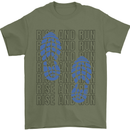 Rise & Run Running Marathon Cross Country Runner Mens T-Shirt 100% Cotton Military Green