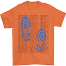 Rise & Run Running Marathon Cross Country Runner Mens T-Shirt 100% Cotton Orange