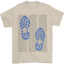 Rise & Run Running Marathon Cross Country Runner Mens T-Shirt 100% Cotton Sand