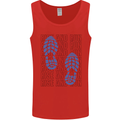 Rise & Run Running Marathon Cross Country Runner Mens Vest Tank Top Red