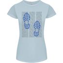 Rise & Run Running Marathon Cross Country Runner Womens Petite Cut T-Shirt Light Blue