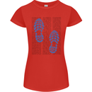 Rise & Run Running Marathon Cross Country Runner Womens Petite Cut T-Shirt Red