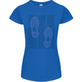 Rise & Run Running Marathon Cross Country Runner Womens Petite Cut T-Shirt Royal Blue