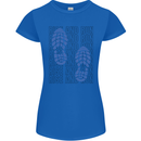 Rise & Run Running Marathon Cross Country Runner Womens Petite Cut T-Shirt Royal Blue