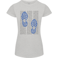 Rise & Run Running Marathon Cross Country Runner Womens Petite Cut T-Shirt Sports Grey