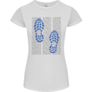 Rise & Run Running Marathon Cross Country Runner Womens Petite Cut T-Shirt White