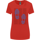 Rise & Run Running Marathon Cross Country Runner Womens Wider Cut T-Shirt Red