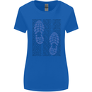 Rise & Run Running Marathon Cross Country Runner Womens Wider Cut T-Shirt Royal Blue