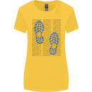 Rise & Run Running Marathon Cross Country Runner Womens Wider Cut T-Shirt Yellow