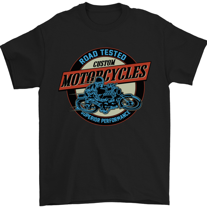 a black motorcyclist t - shirt with the words road tested on it